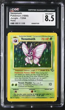 CGC 8.5 Venomoth 1999 Jungle 13/64 Holo Pokemon Card - Image 1