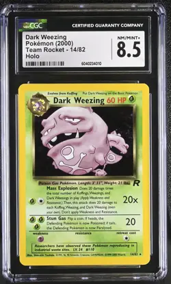 CGC 8.5 Dark Weezing 2000 Team Rocket 14/82 Holo Pokemon Card - Image 1