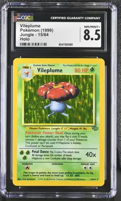 CGC 8.5 Vileplume 1999 Jungle 15/64 Holo Pokemon Card - Image 1