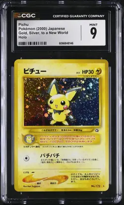 CGC 9 MINT Pichu Japanese Neo Genesis 172 Holo Pokemon Card - Image 1