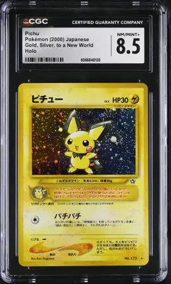 CGC 8.5 Pichu Japanese Neo Genesis 172 Holo Pokemon Card - Image 1