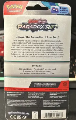 Pokemon TCG Paradox Rift Blister - Sinistea Holo Promo Card & Pikachu Coin. New. - Image 2