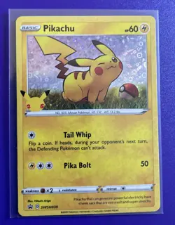 Pokemon TCG Pikachu SWSH039 Sword & Shield Black Star Cosmos Holo Promo Card - Image 1
