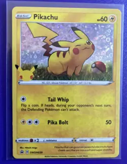 Pokemon TCG Pikachu SWSH039 Sword & Shield Black Star Cosmos Holo Promo Card - Image 3