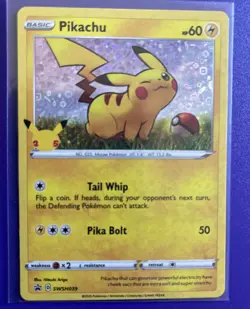 Pokemon TCG Pikachu SWSH039 Sword & Shield Black Star Cosmos Holo Promo Card - Image 5