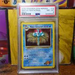 Misty's Tentacruel 10/132 PSA 8 Gym Heroes Swirl Holo Pokemon Card Graded - Image 1