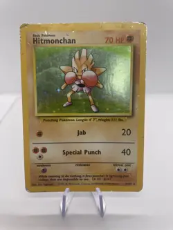 Pokemon TCG Hitmonchan Base Set, Holo Unlimited Rare Card 7/102 1999 (HP) - Image 1