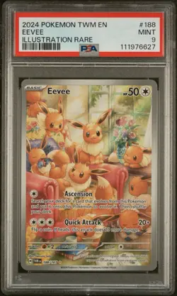 Eevee Twilight Masquerade Illustration Rare #188/167 PSA 9 MINT Pokemon Card - Image 1