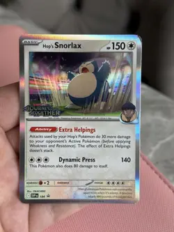 Pokemon TCH SVP184 Hop's Snorlax Black Star Promo Journey Together Prerelease - Image 1