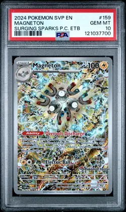 2024 POKEMON SURGING SPARKS POKEMON CENTER ETB PROMO SVP #159 MAGNETON PSA 10 - Image 1