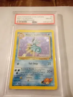 2000 Pokemon Gym Heroes Misty's Seadra Holo-prerelease #9 PSA 8 - Image 1