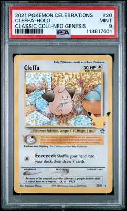 2021 POKEMON CELEBRATIONS CLASSIC COLL #20 CLEFFA-HOLO PSA 9 - Image 1