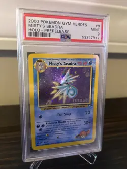 2000 POKEMON GYM HEROES HOLO-PRERELEASE #9 MISTY'S SEADRA PSA 9 - Image 1