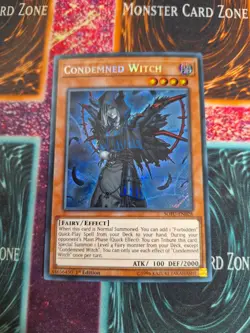 Yu-Gi-Oh! TCG Condemned Witch Soul Fusion SOFU-En028 Secret Rare 1st Edition NM - Image 1