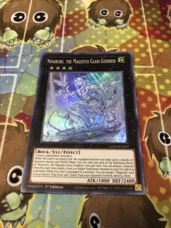 Yugioh Ninaruru, The Magistus Glass Goddess GEIM-EN007 Super Rare 1st Edition NM - Image 1