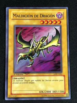 YUGIOH MISPRINT! CURSE OF DRAGON LDD-S066 SUPER 1ST SPANISH NM LOB-066 - Image 1