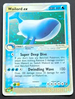 Wailord ex 100/100 Pokemon TCG Sandstorm Set Card Holo Ultra Rare - Image 1