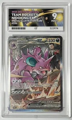 TEAM ROCKET'S NIDOKING EX 233/182 DESTINED RIVALS ACE 9 POKEMON CARD - Image 1