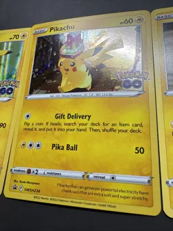 Pokemon GO Pikachu Promo SWSH234 & Pikachu 28/78 Holo + Pikachu 27/78 Card LOT - Image 3