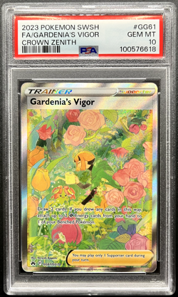 PSA 10 GEM MINT Gardenia's Vigor GG61/GG70 Crown Zenith FULL ART Pokemon Card - Image 1