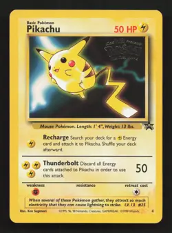 1999 Pokemon Pikachu Black Star The First Movie promo card Near Mint - Image 1