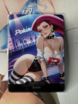 Jessie Pokemon hentai Anime Doujin Waifu Custom Art Card - Image 1