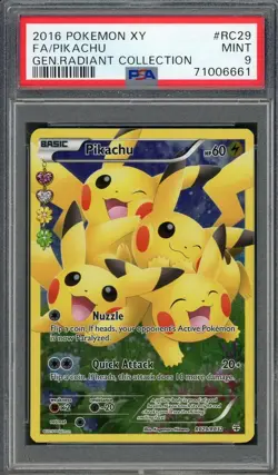 PSA 9 Pikachu (FA) XY Generations RC29/RC32 Holo Pokemon Card B14 - Image 1