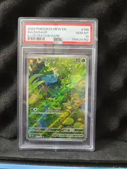 Pokemon TCG Bulbasaur 151 Illustration Rare Card 166/165 PSA 10 - Image 1
