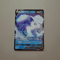 Pokemon TCG Alolan Vulpix V Sword & Shield - Silver Tempest 033/195 Holo NM - Image 1