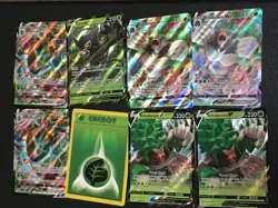 Pokemon Sword & Shield Grass V/Vmax Lot Rillaboom, Dhelmise, zarude + Base set E - Image 1