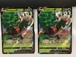 Pokemon Sword & Shield Grass V/Vmax Lot Rillaboom, Dhelmise, zarude + Base set E - Image 5