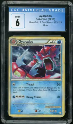 GYARADOS (2010) Pokemon HeartGold SoulSilver Holo Rare 123/123 CGC 6 EX/NM - Image 1