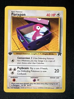 Pokemon Team Rocket 1st Edition Uncommon Dark Porygon #48 NM - Image 1