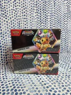 (LOT OF 2) Pokemon TCG SV8.5 Prismatic Evolutions Surprise Box (100-10096) NEW! - Image 1