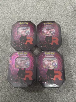 Pokemon TCG 4x Team Rocket Tins Destined Rivals Mewtwo. X4 Sealed! ✅ - Image 1