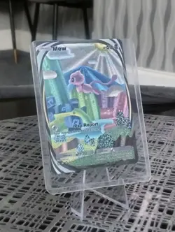 🩷Pokemon TCG Pocket Mew Genetic Apex CUSTOM Full Art Holo PROMO + TOPLOADER🩷 - Image 1