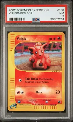 2002 Pokemon Expedition 136 Vulpix Reverse PSA 7 NM - Image 1