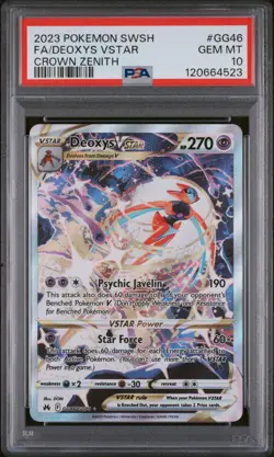 2023 POKEMON SWORD & SHIELD CROWN ZENITH #GG46 FULL ART/DEOXYS VSTAR PSA 10 - Image 1