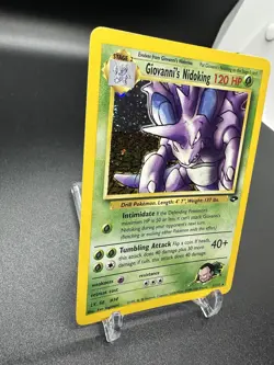 Giovanni’s Nidoking Holo Rare 7/132 Gym Challenge 2000 WOTC Vintage Pokemon TCG - Image 2