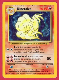 ITALIAN Ninetales 12/102 Base Set Unlimited Holo Pokemon TCG - HP - Image 1