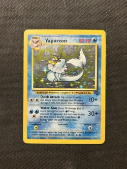 Pokemon TCG Vaporeon 12/64 Jungle Holo! HP Condition! See Description! - Image 1