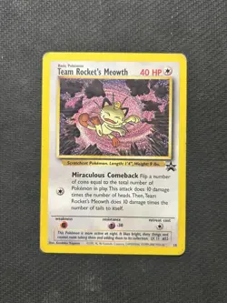 Pokemon TCG Team Rocket's Meowth 18 Black Star Promo! MP/HP Condition! - Image 1