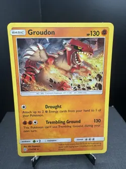 Pokemon TCG SM Cosmic Eclipse Groudon 113/236 Cracked Ice Holo Deck Exclusive NM - Image 1
