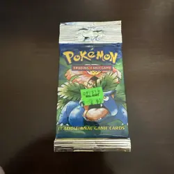Pokemon Base Set Unlimited Booster Pack Venusaur Art Long Crimp - Image 1