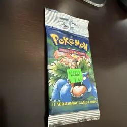 Pokemon Base Set Unlimited Booster Pack Venusaur Art Long Crimp - Image 2