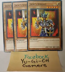 YUGIOH JACK'S KNIGHT X3 COMMON LIGHT PLAYED - Image 1