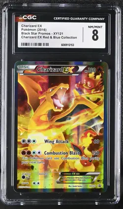 CGC 8 Charizard EX 2016 Black Star Promo XY121 Holo Pokemon Card - Image 1
