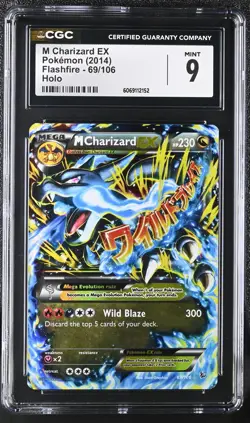 CGC 9 MINT M Charizard EX 2014 Flashfire 69/106 Holo Pokemon Card - Image 1