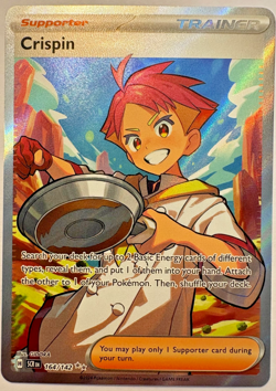 CRISPIN Stellar Crown 164/142 Full Art Ultra Rare Pokemon Card Holo - NM/M - Image 1