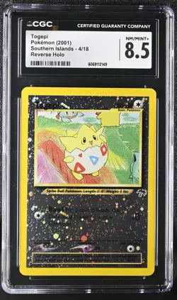 CGC 8.5 Togepi 2001 Southern Islands 4/18 Reverse Holo Pokemon Card - Image 1